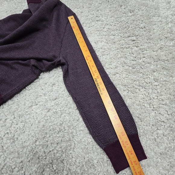 Bonobos Sweater Mens XL Purple Chevron Merino Wool 1/4 Zip Long Sleeve - Picture 12 of 13